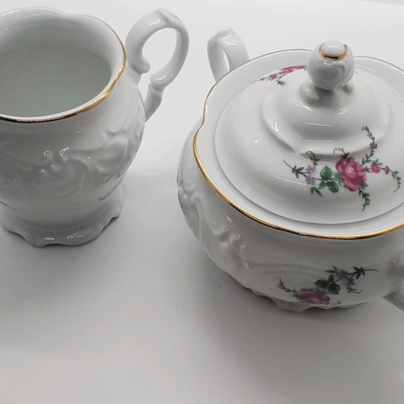 Royal Kent Other - Vintage China Royal Kent Collection Poland Bavarian Rose Sugar Bowl & Creamer
